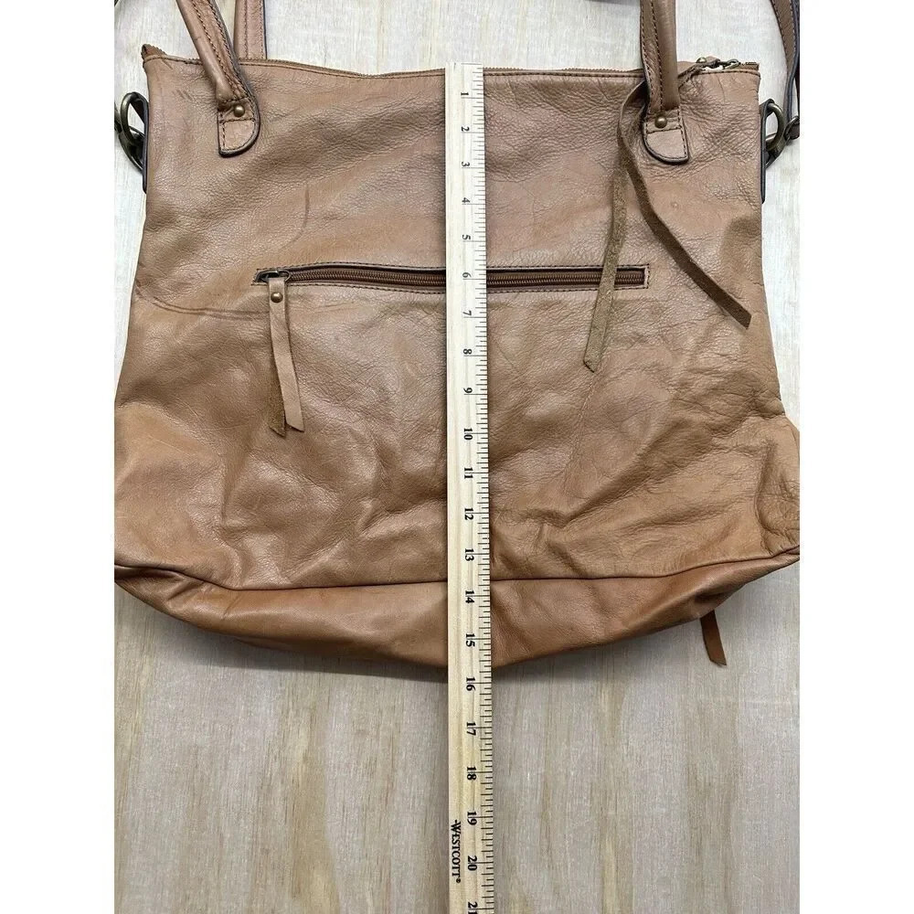 Vintage Lucky Brand Suede Brown Slouchy Hobo Large Crossbody Bag - Picture 4 of 11